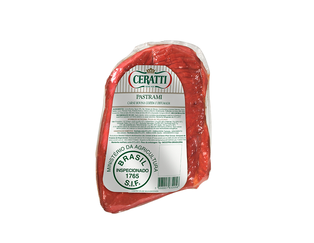 PASTRAMI BOVINO COZIDO E DEFUMADO CERATTI 1,5 KG (CX 1 PÇ)